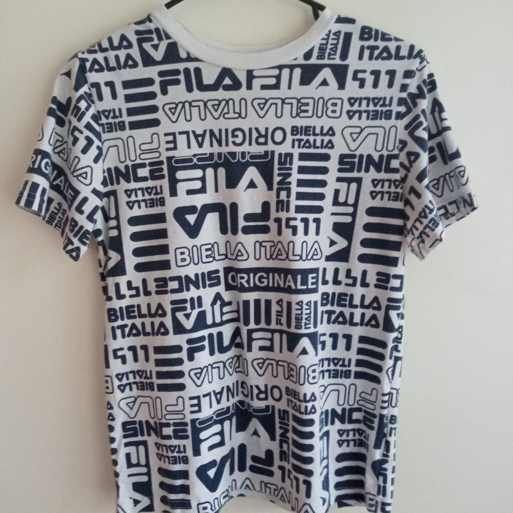 Fila Blue and White T - Shirt for Boys 10/12